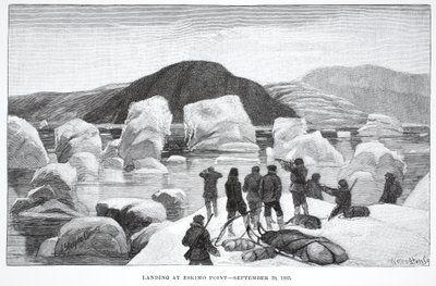 Landung am Eskimo Point, 29. September 1883, veröffentlicht in London 1886 von J. Steeple Davis
